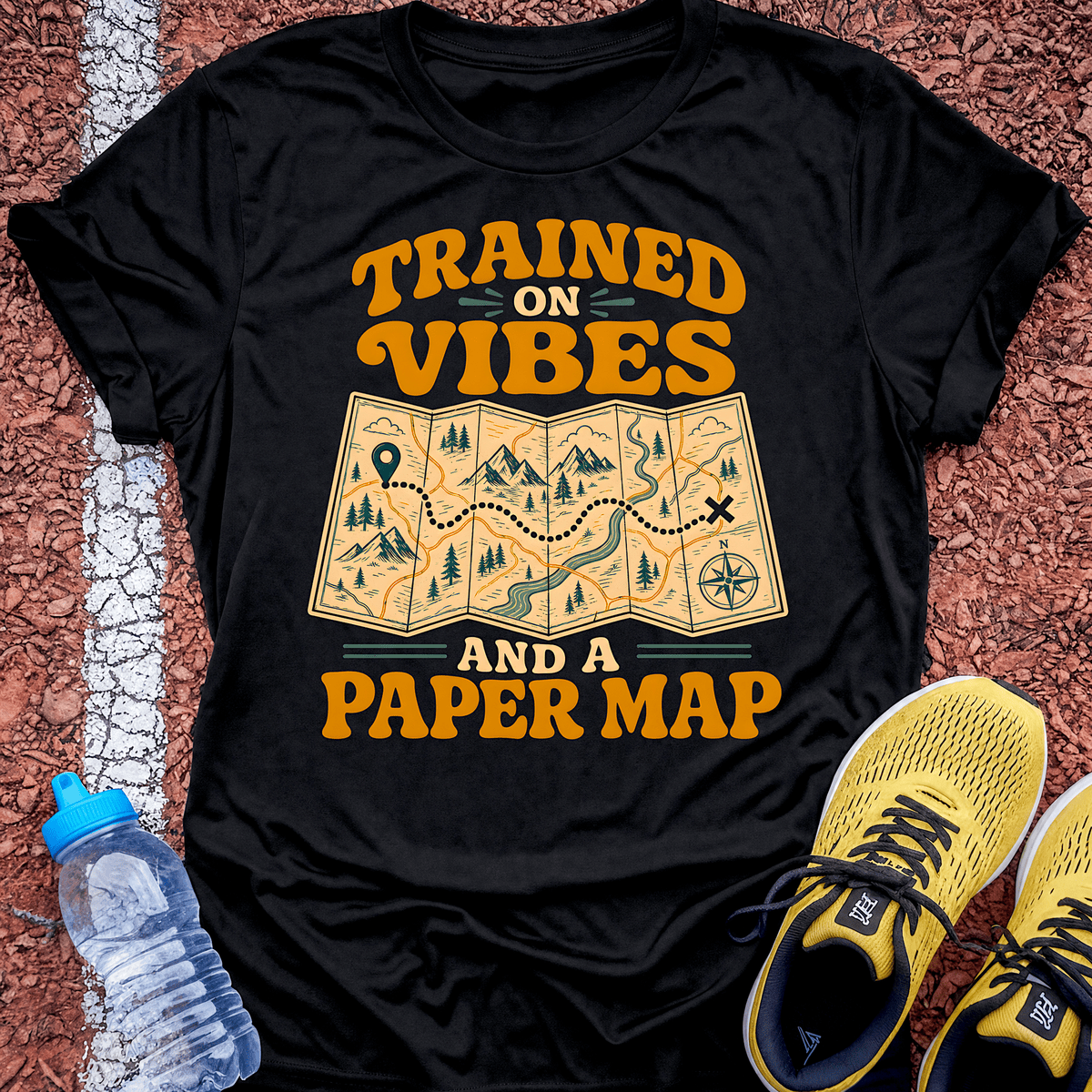 Trained on Vibes and a Paper Map - Black