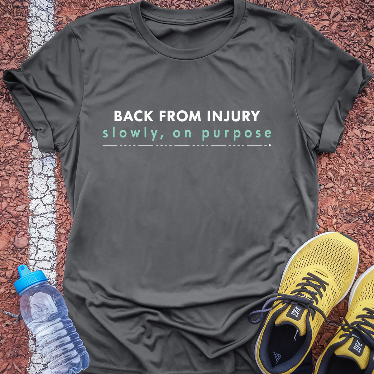 Slowly On Purpose Tech Tee - Grey Concrete