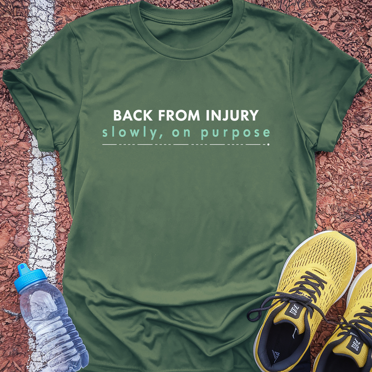 Slowly On Purpose Tech Tee - Forest Green