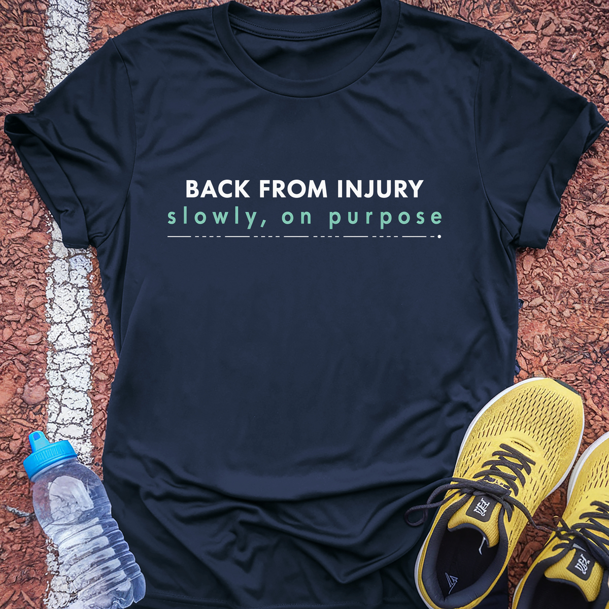 Slowly On Purpose Tech Tee - True Navy