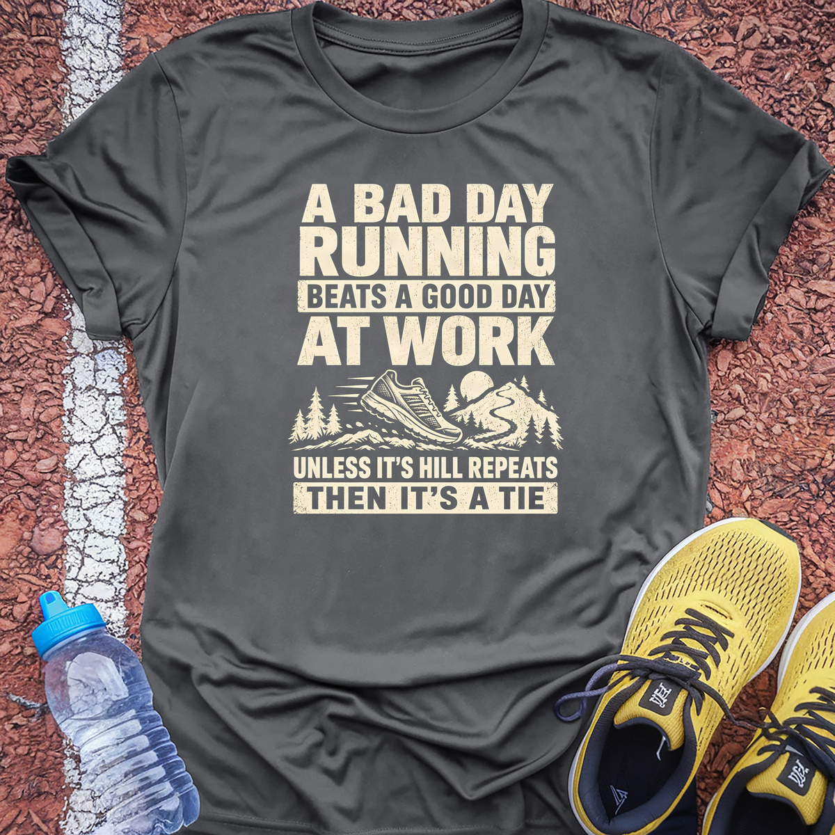 Bad Day Running T-Shirt - Dark Heather