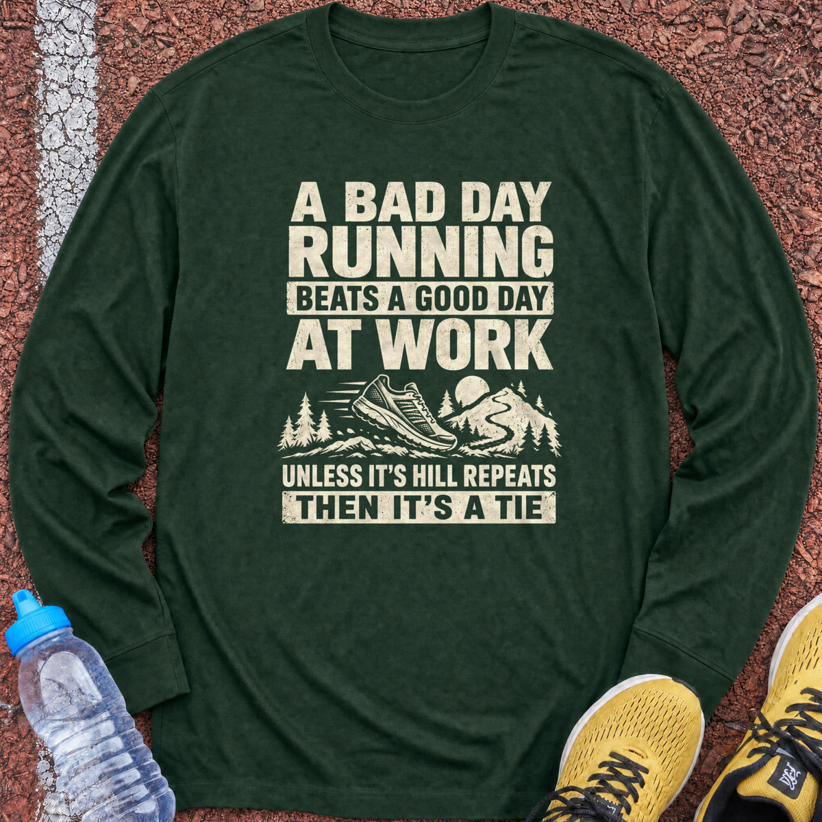 Bad Day Running Long Sleeve - Forest Green