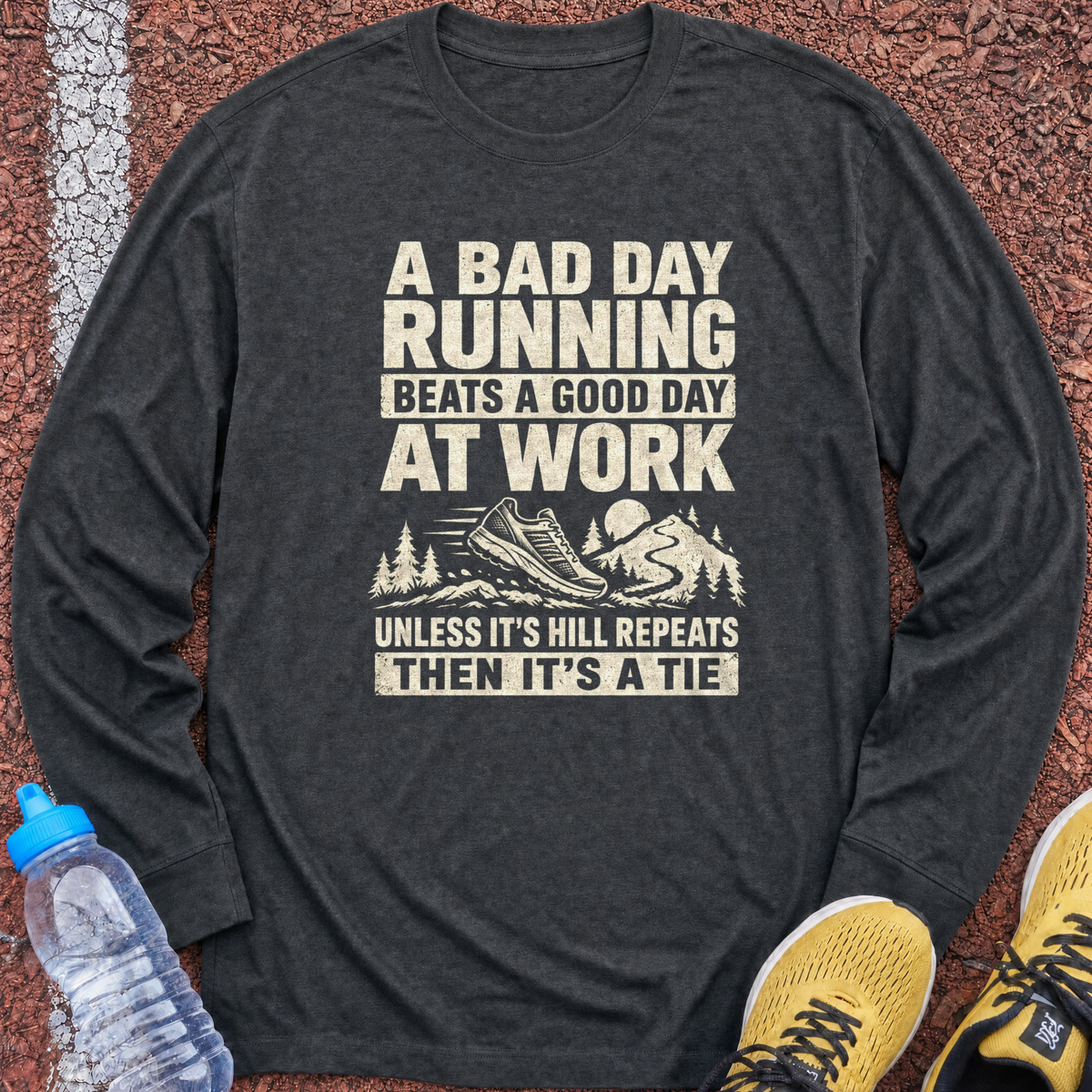 Bad Day Running Long Sleeve - Dark Heather