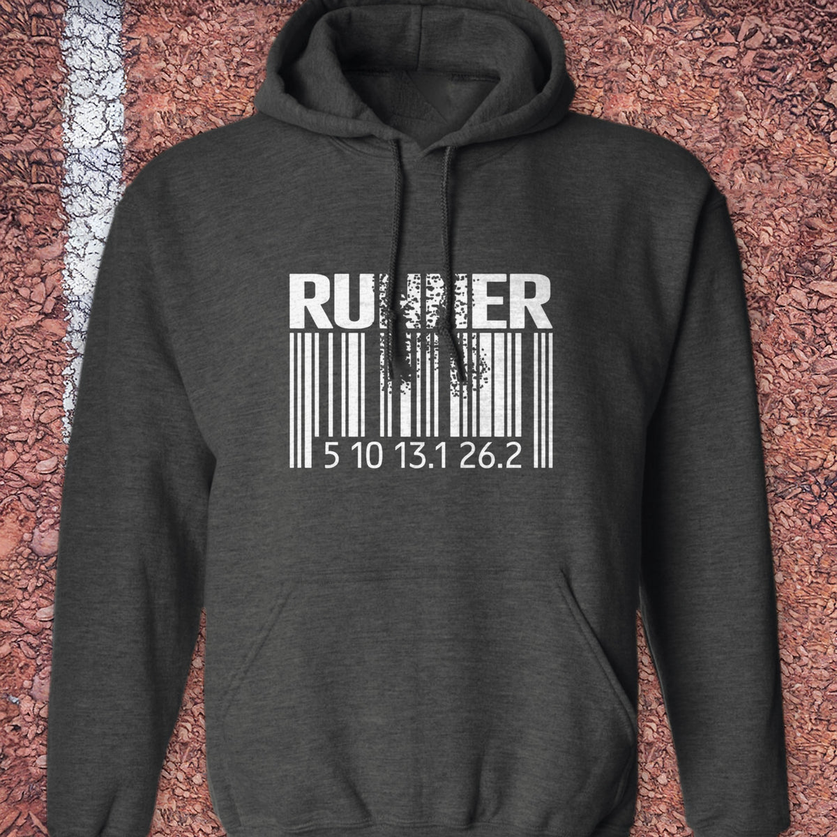 Bar Code Hoodie - Dark Heather