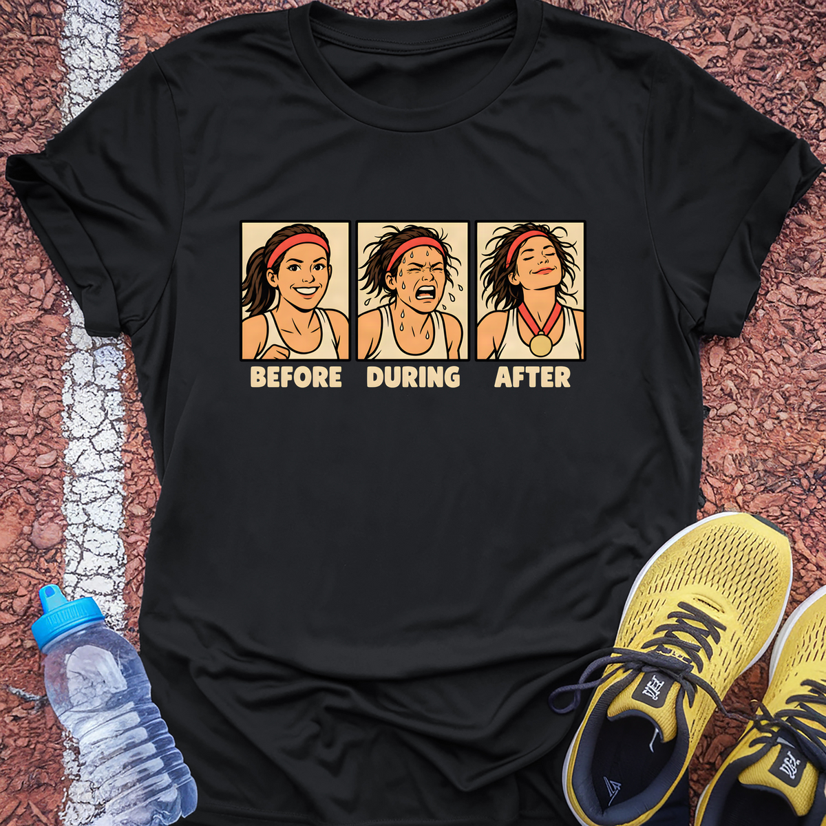 Before During After T-Shirt - Black