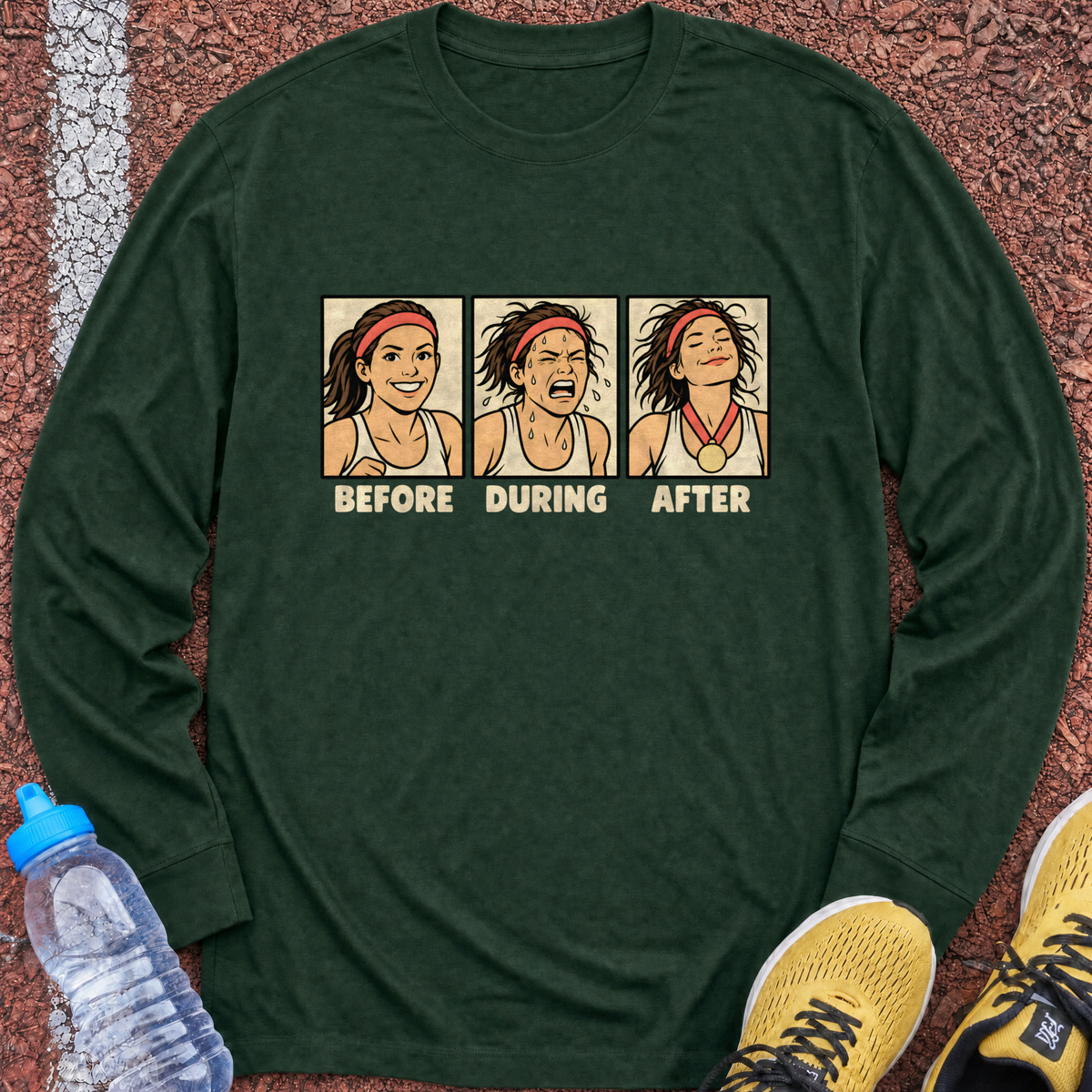 Before During After Long Sleeve - Forest Green