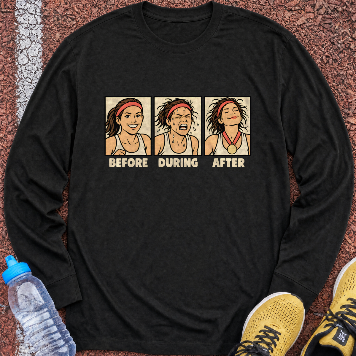 Before During After Long Sleeve - Black