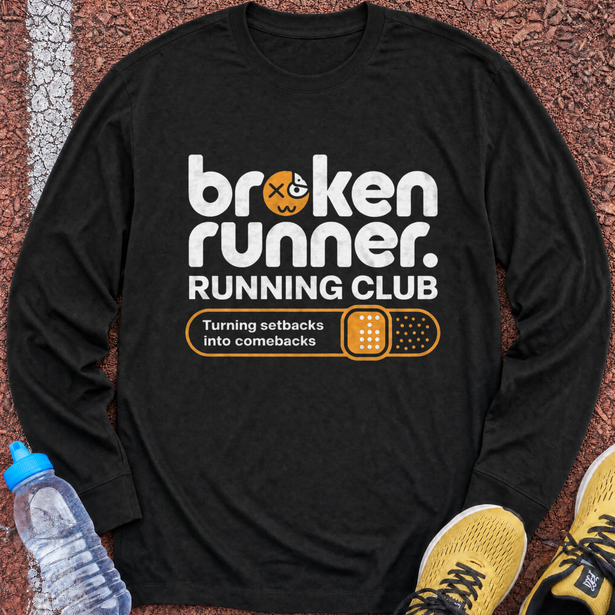 Broken Runner Long Sleeve - Black