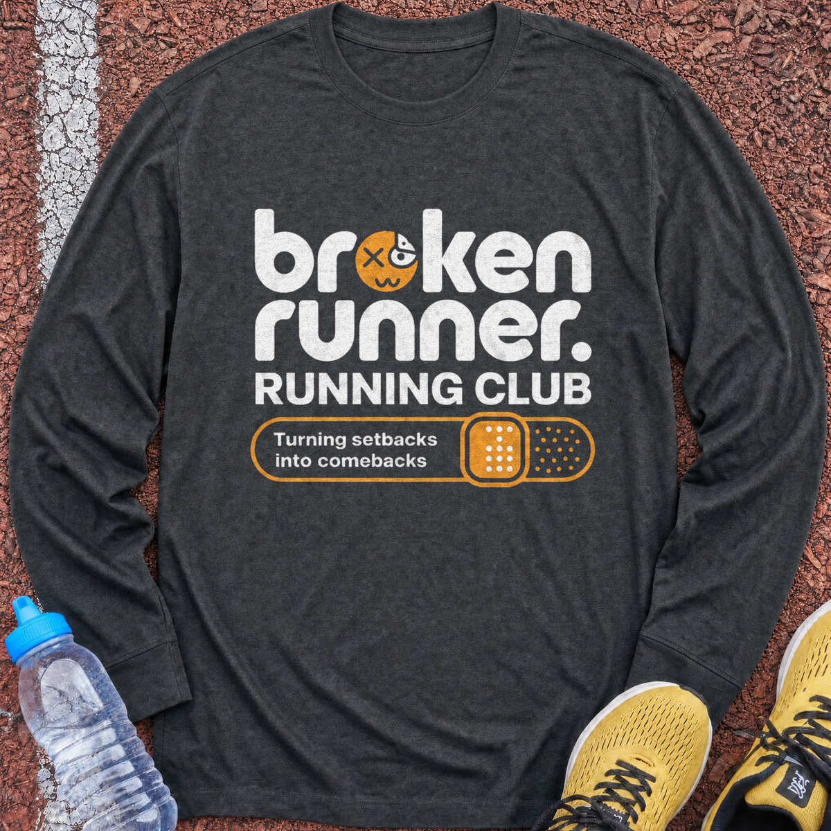 Broken Runner Long Sleeve - Dark Heather