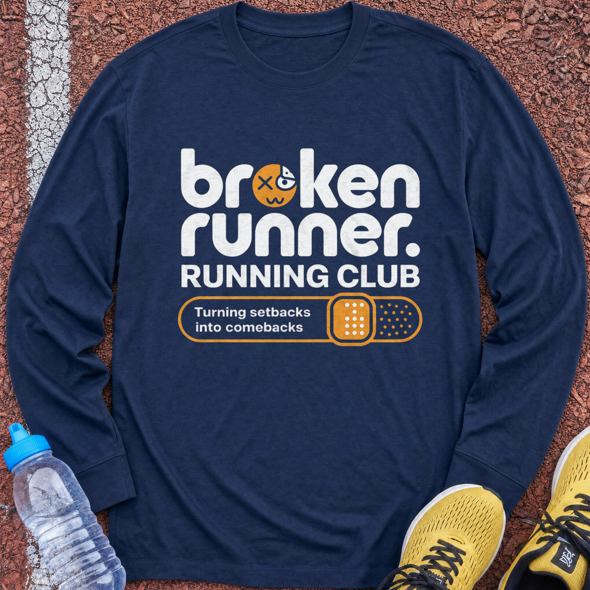Broken Runner Long Sleeve - Navy