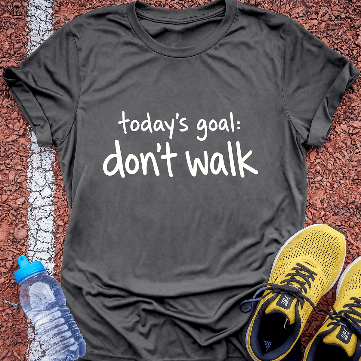 Don't Walk Today T-Shirt - Charcoal