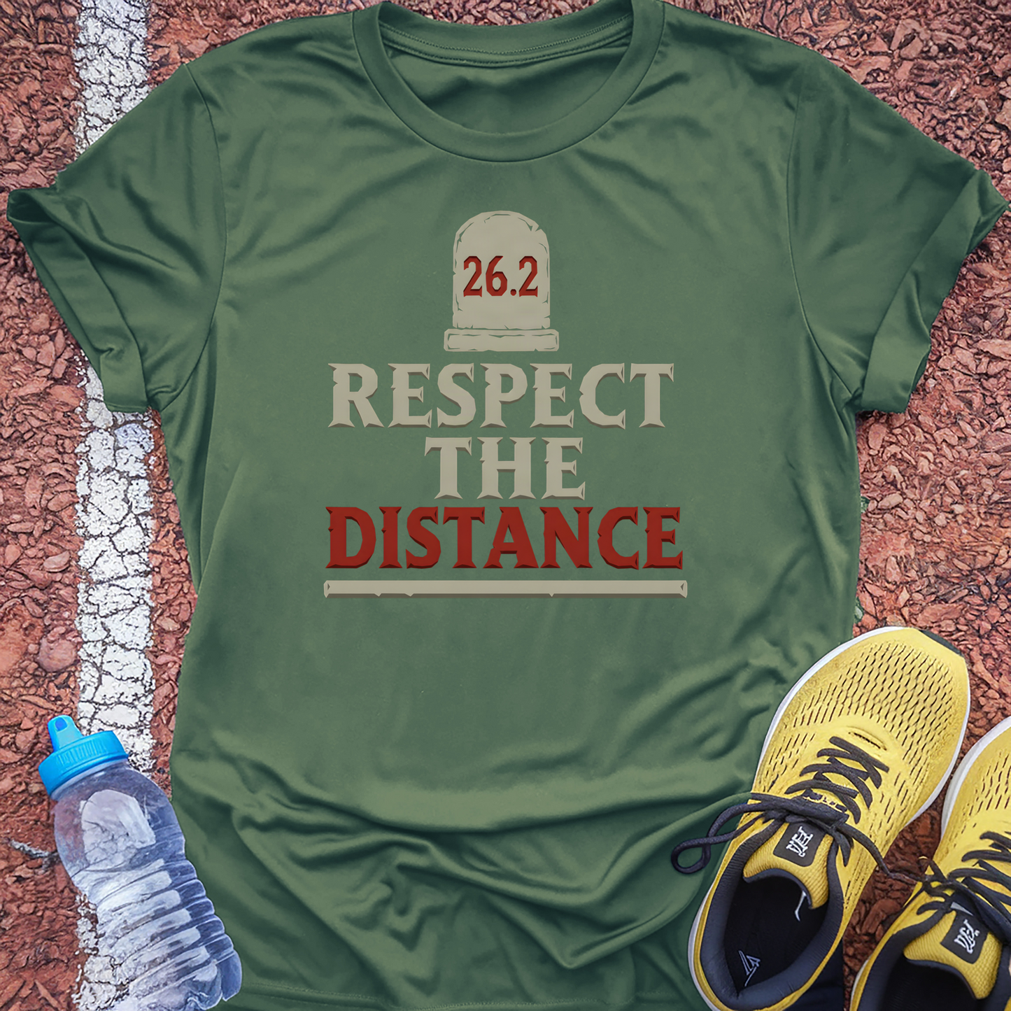Carved 26.2 T-Shirt - Military Green
