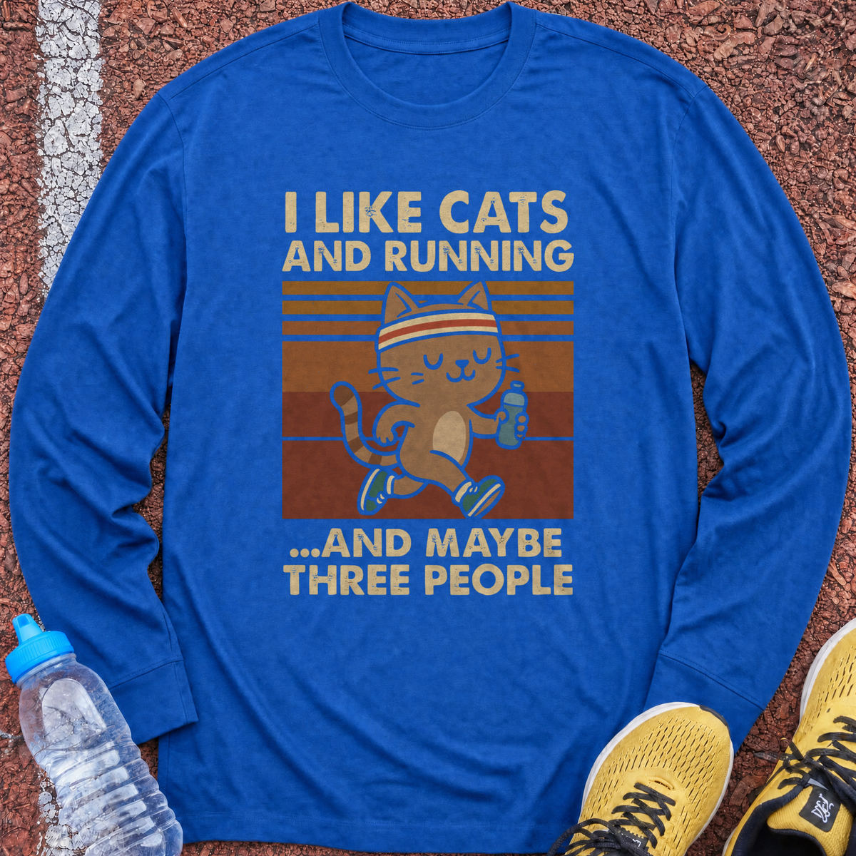 Cats and Running Long Sleeve - Royal
