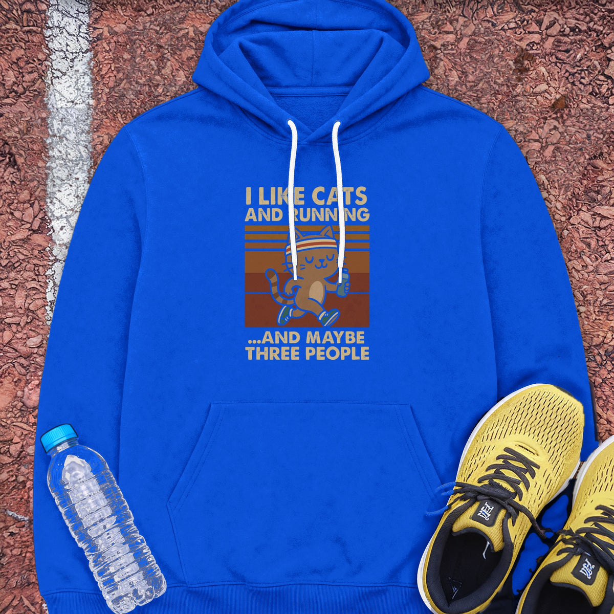 Cats and Running Hoodie - Royal