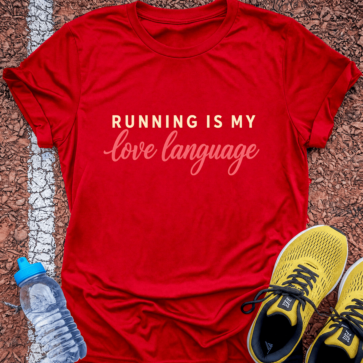 Running Is My Love Language T-Shirt - Red