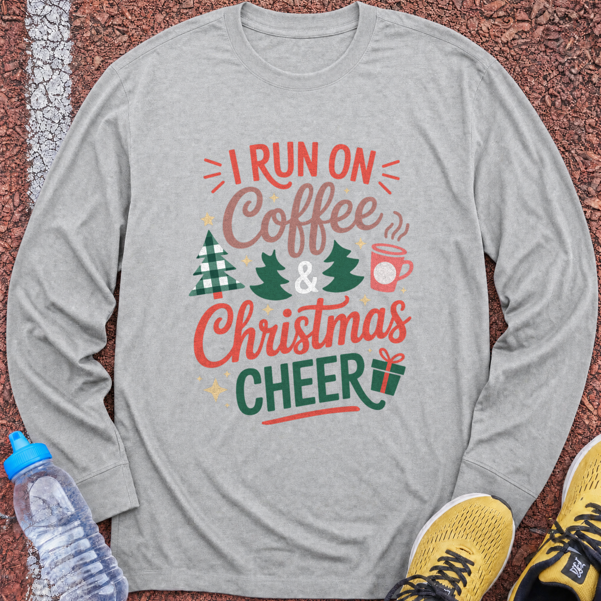 Coffee & Christmas Cheer Long Sleeve - Sport Grey