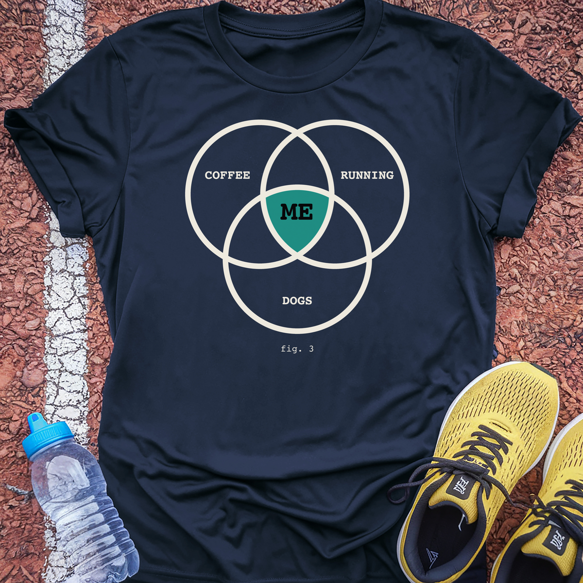 Coffee Running Dogs T-Shirt - Navy