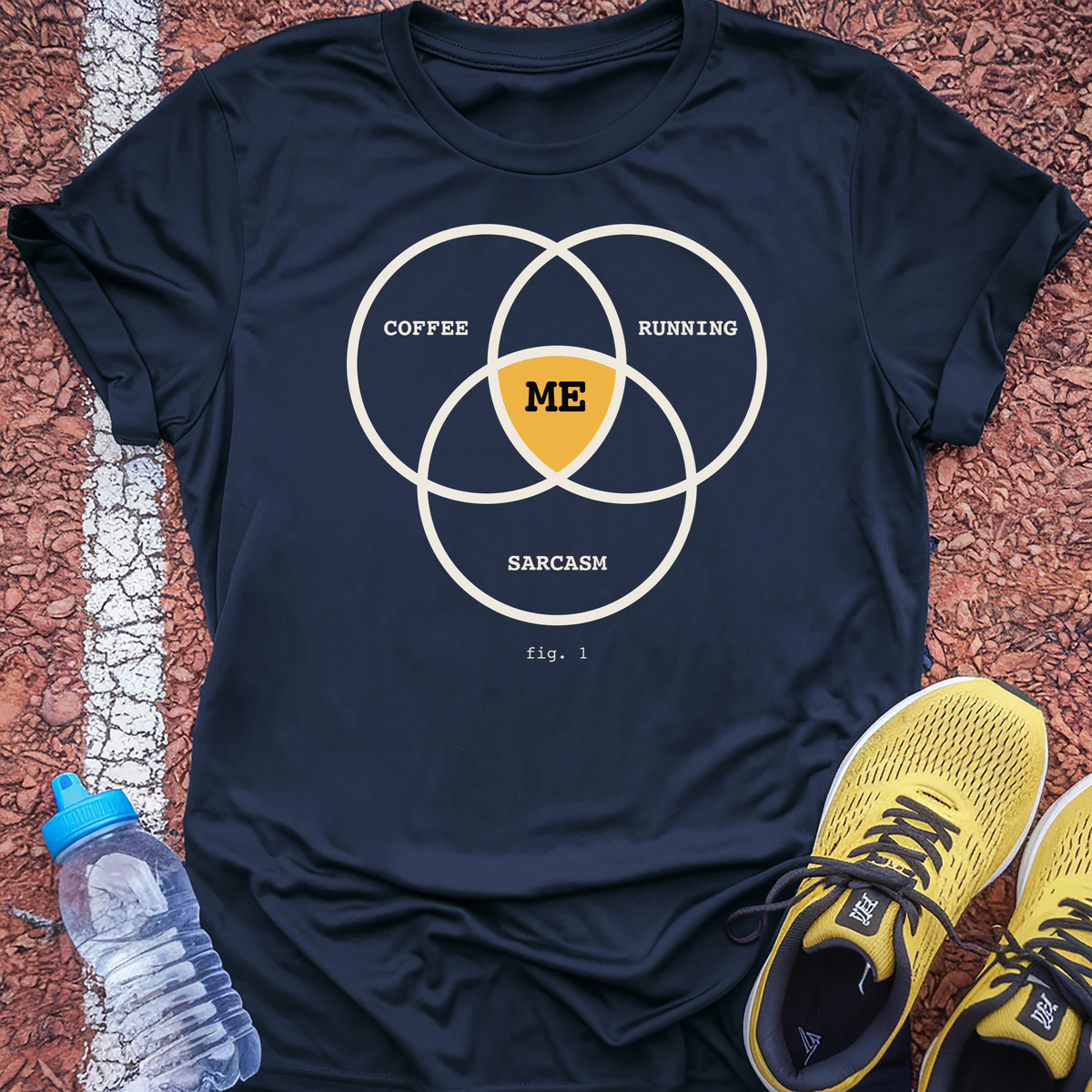 Coffee Running Sarcasm T-Shirt - Navy