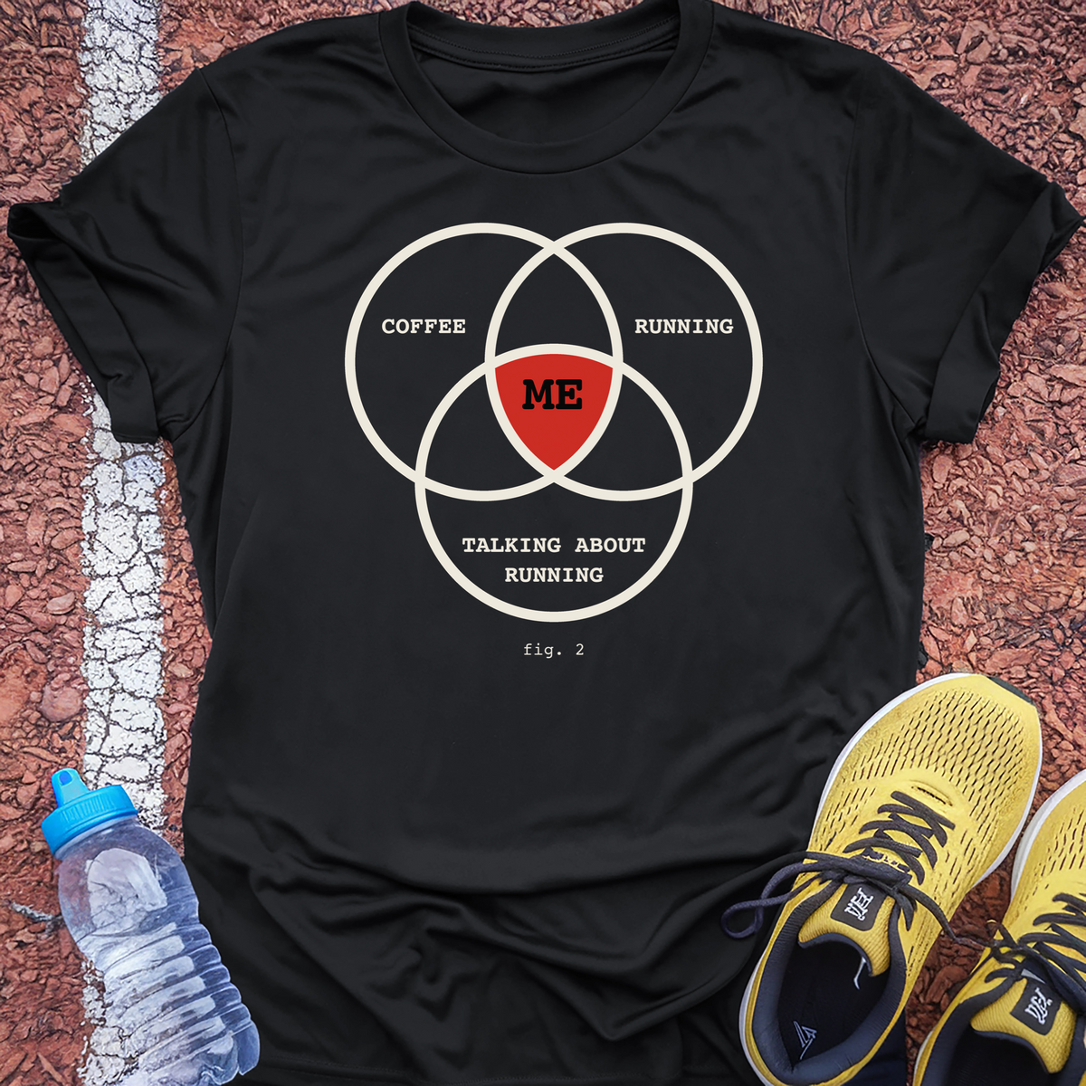 Coffee Running Talking About Running T-Shirt - Black