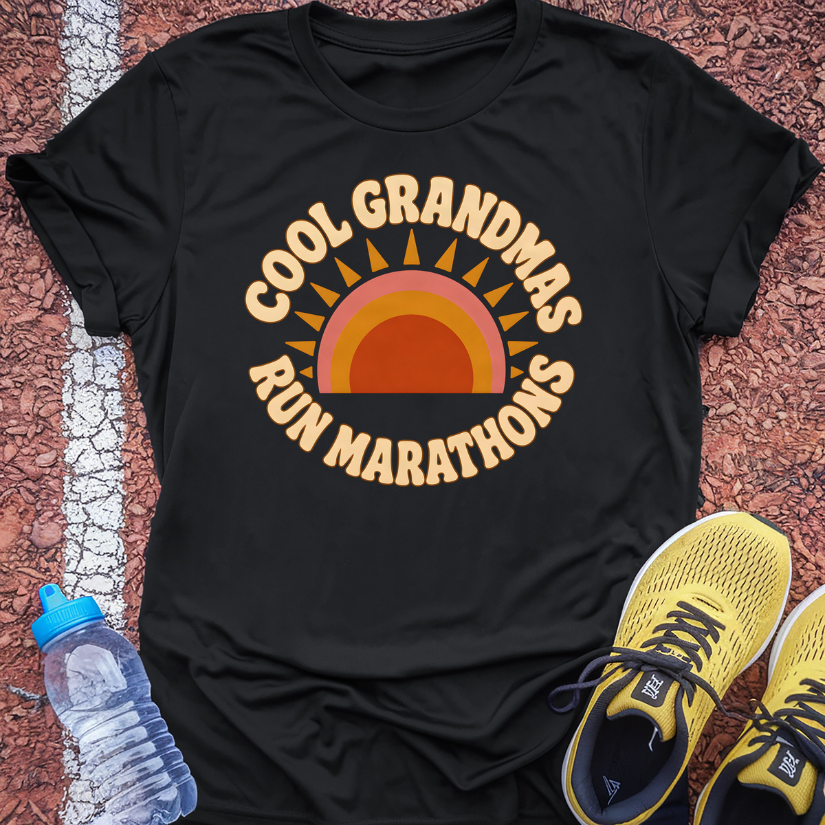 Cool Grandmas Run Marathons T-Shirt - Black