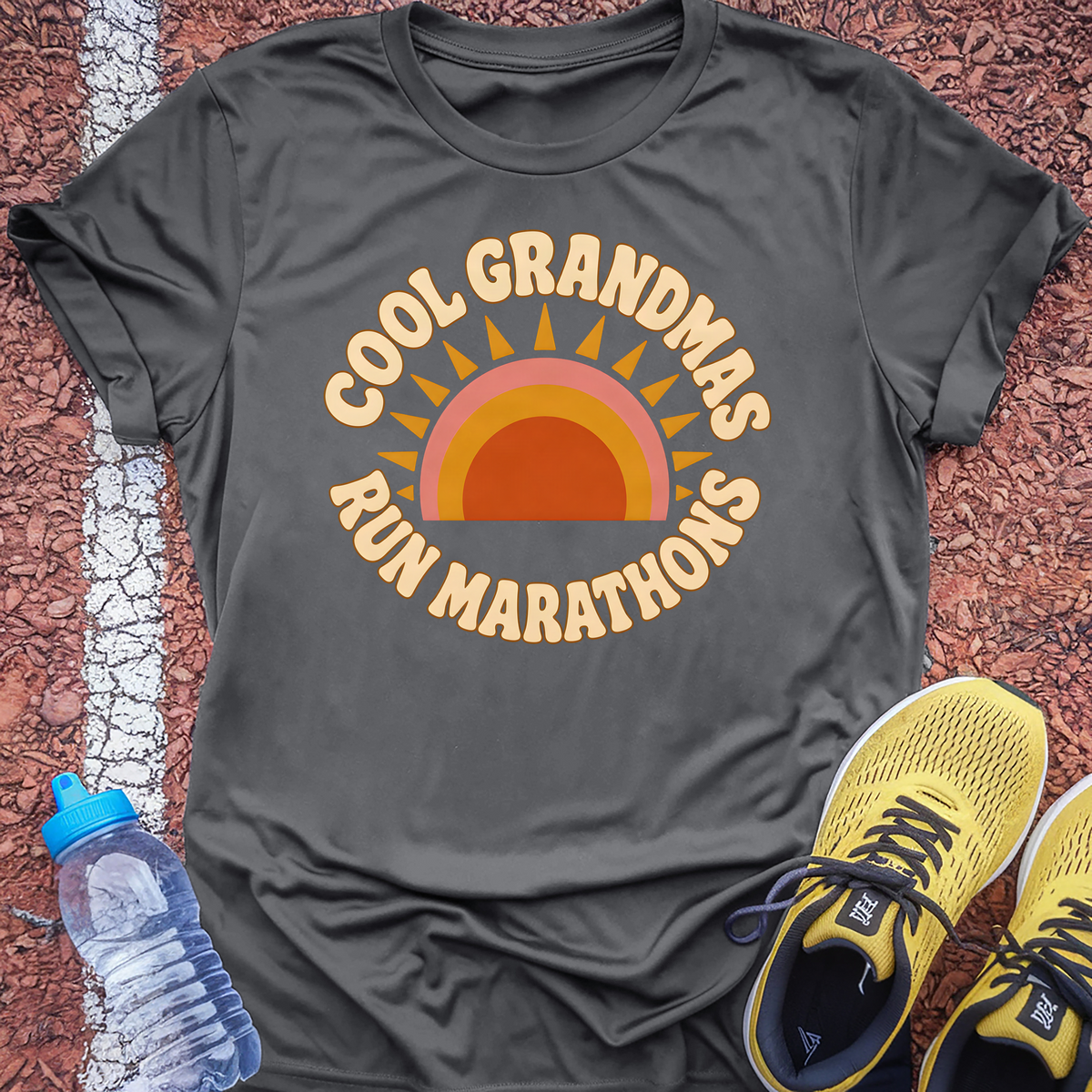 Cool Grandmas Run Marathons T-Shirt - Charcoal