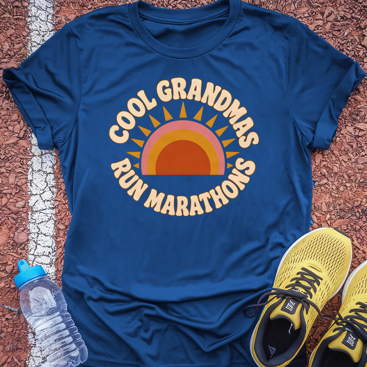 Cool Grandmas Run Marathons T-Shirt - Royal