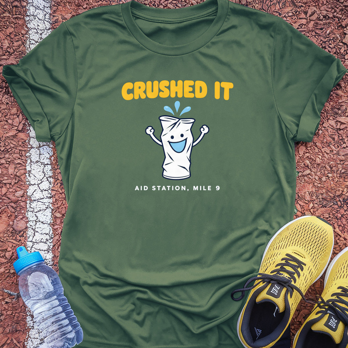 Crushed It Tech Tee - Forest Green