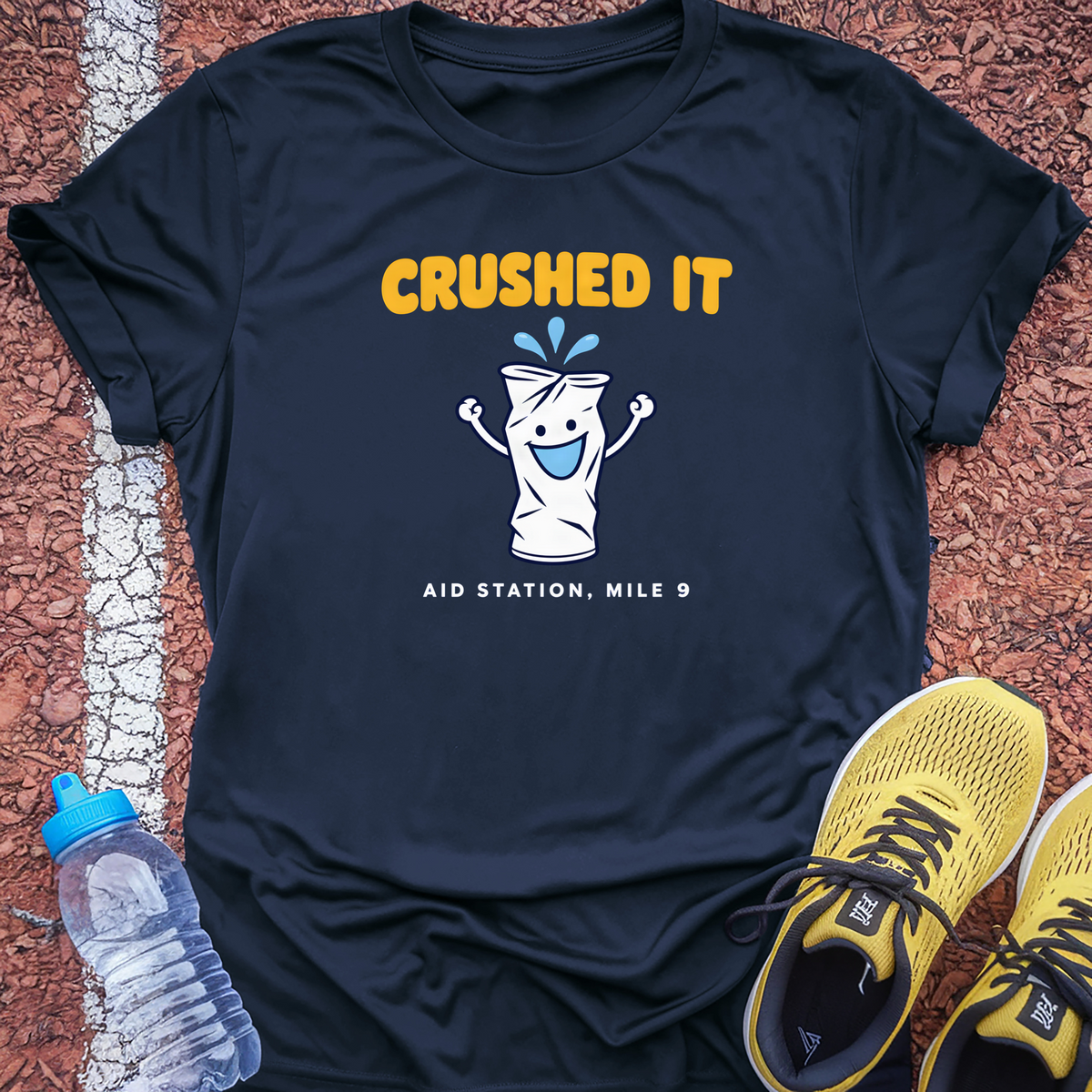 Crushed It Tech Tee - True Navy