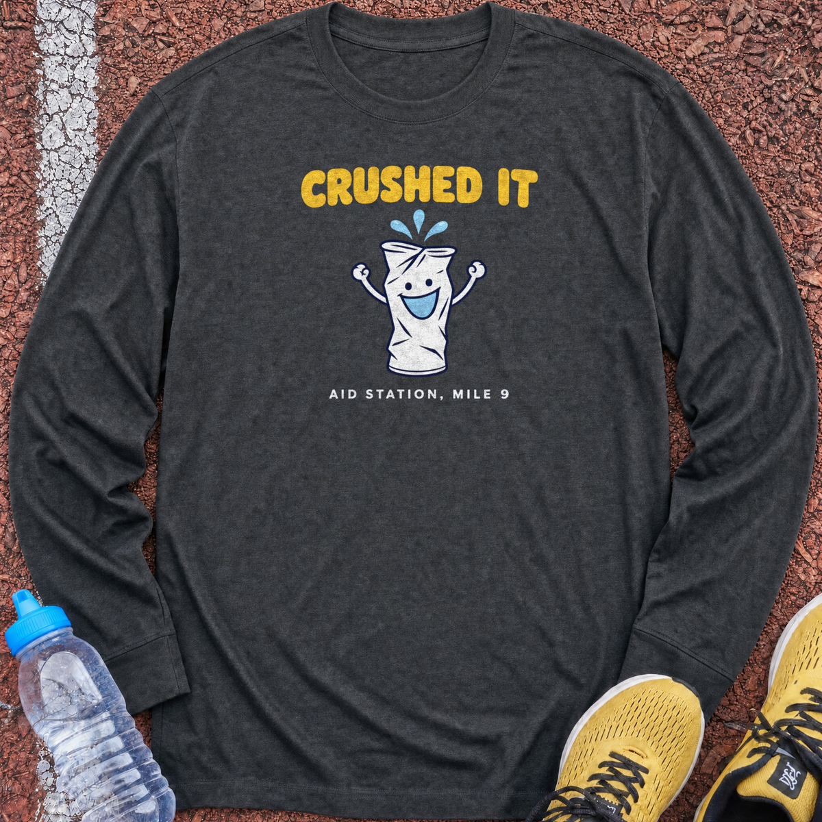 Crushed It Long Sleeve - Dark Heather