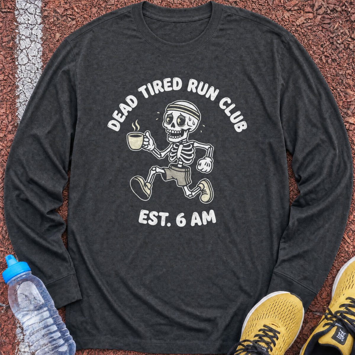 Dead Tired Run Club Long Sleeve - Dark Heather