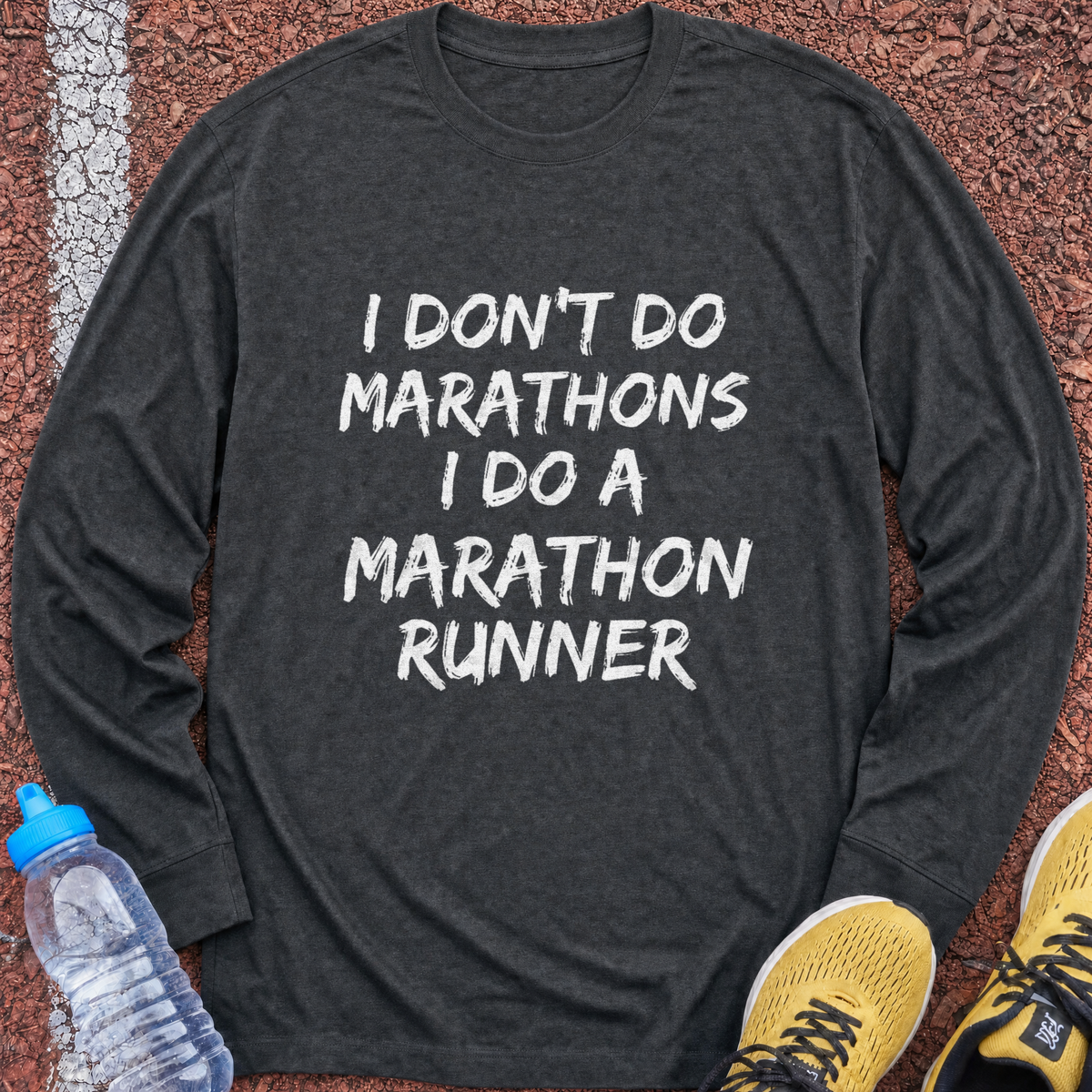 Do a Marathon Runner Long Sleeve - Dark Heather