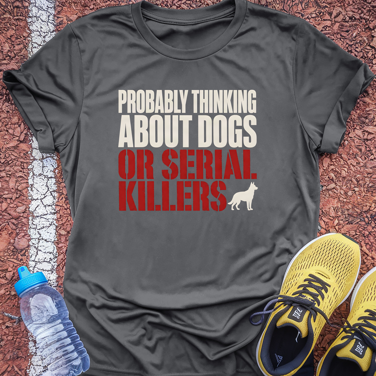 Probably Thinking About Dogs T-Shirt - Charcoal