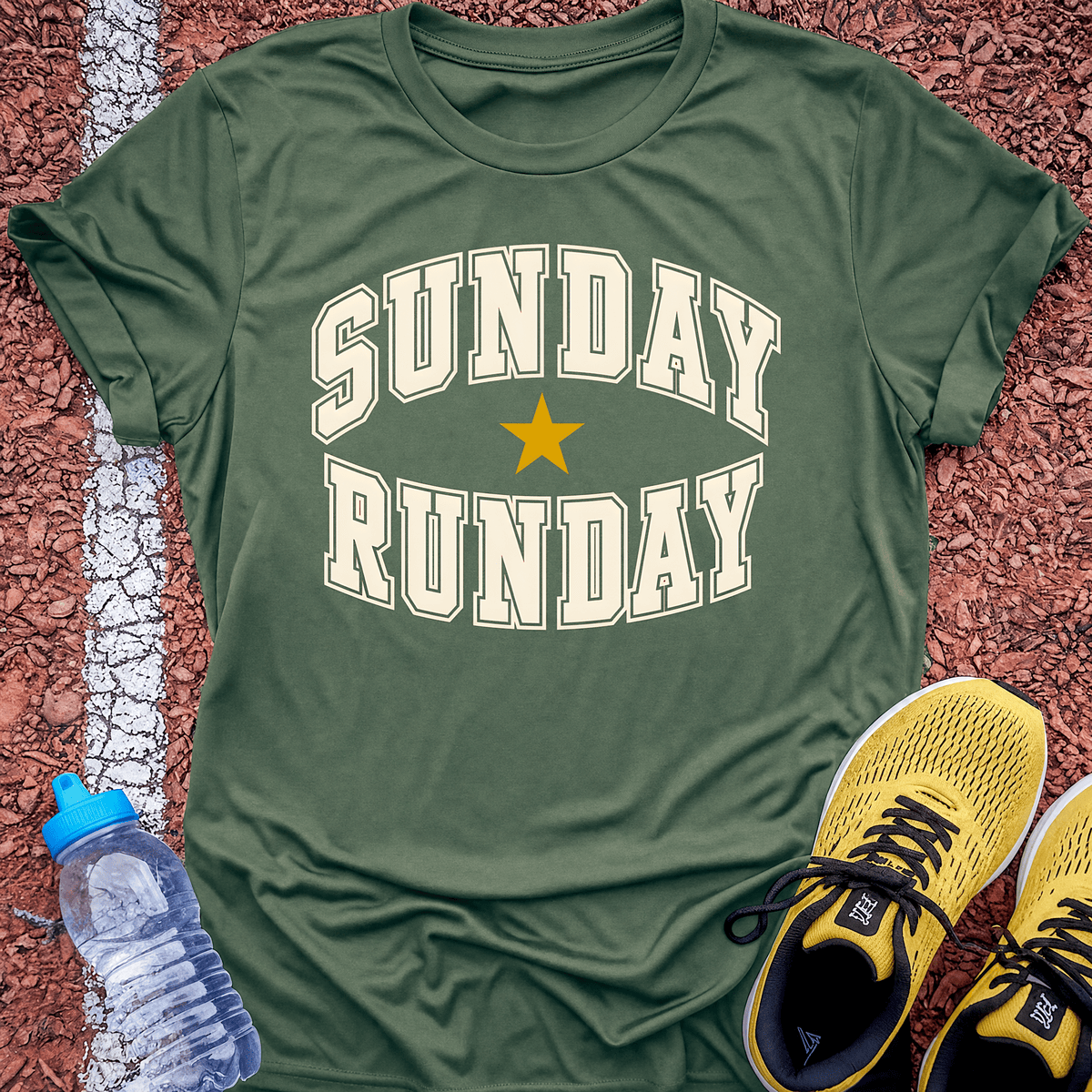 Sunday Runday T-Shirt - Military Green