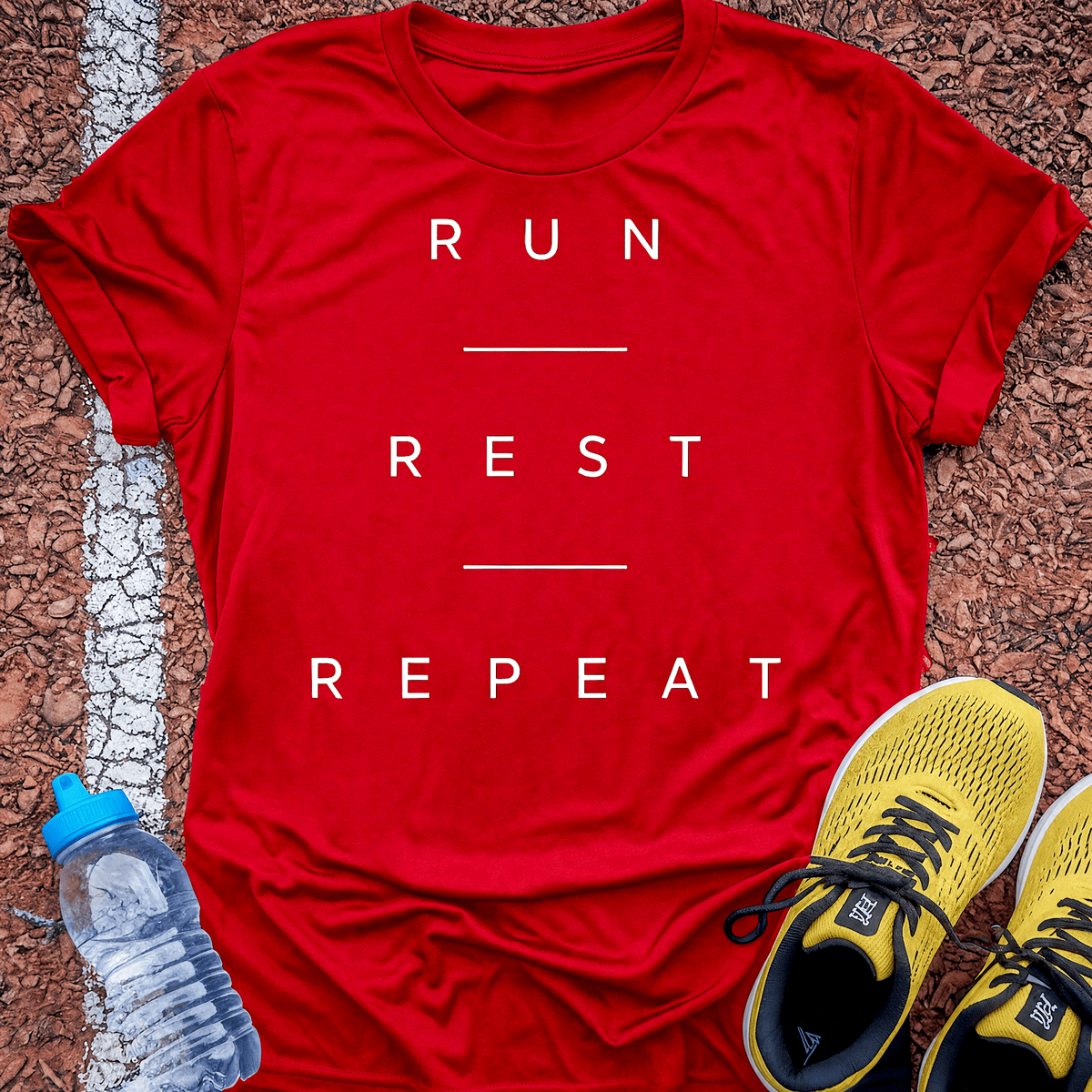Run Rest Repeat T-Shirt - Red
