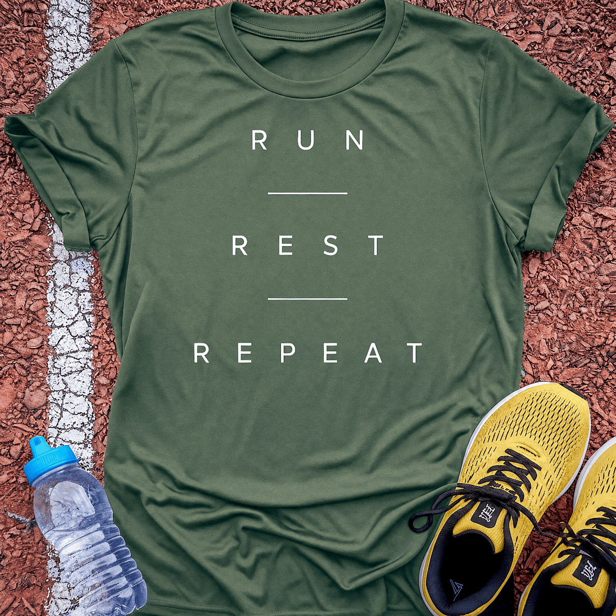 Run Rest Repeat T-Shirt - Military Green