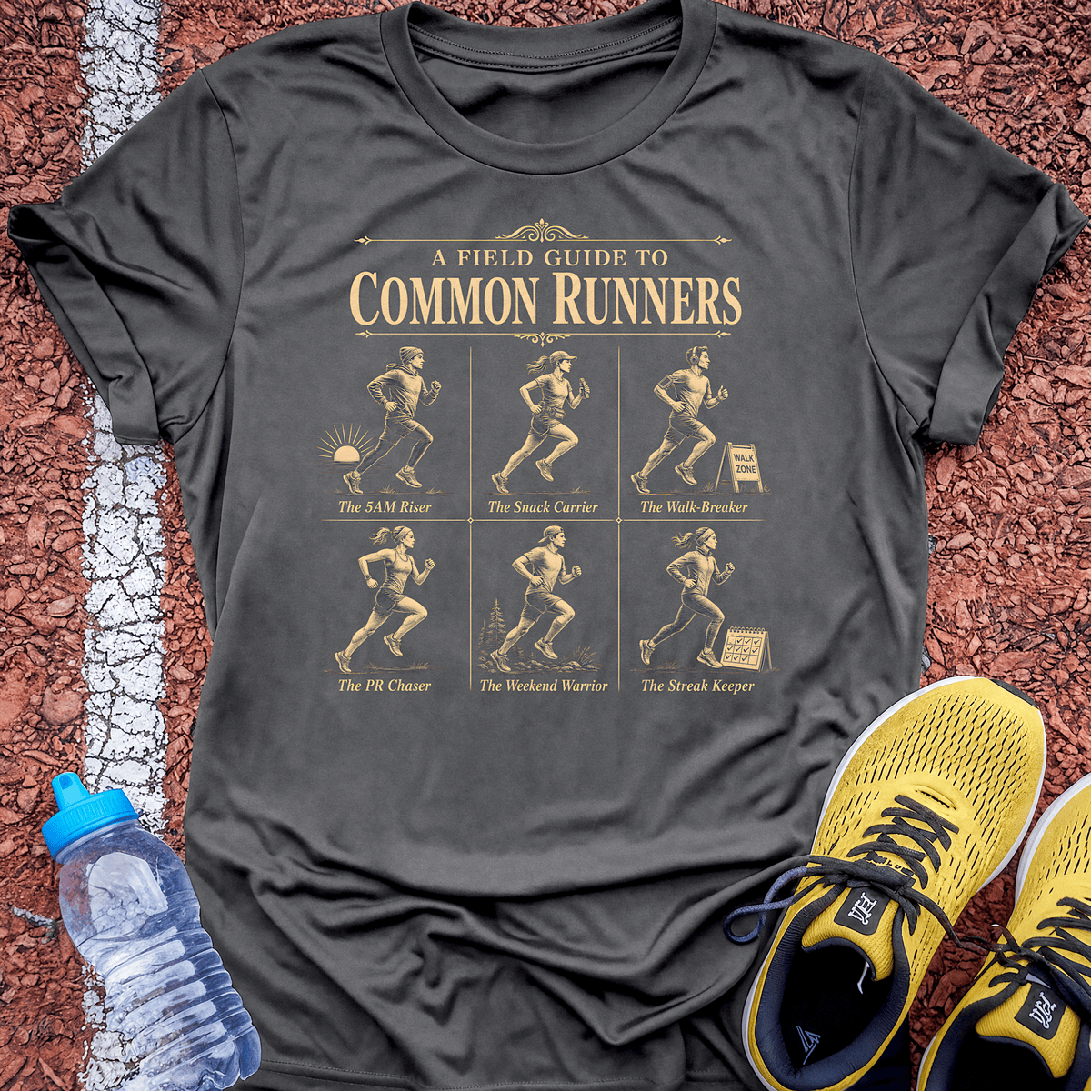 Field Guide to Runners T-Shirt - Charcoal