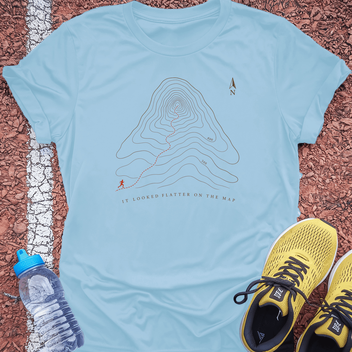 Flatter on the Map T-Shirt - Light Blue