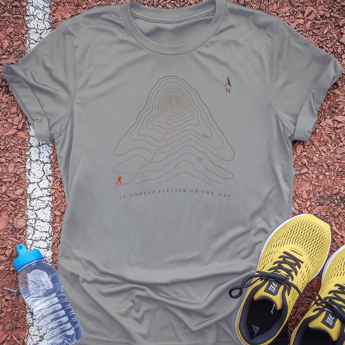 Flatter on the Map T-Shirt - Sport Grey