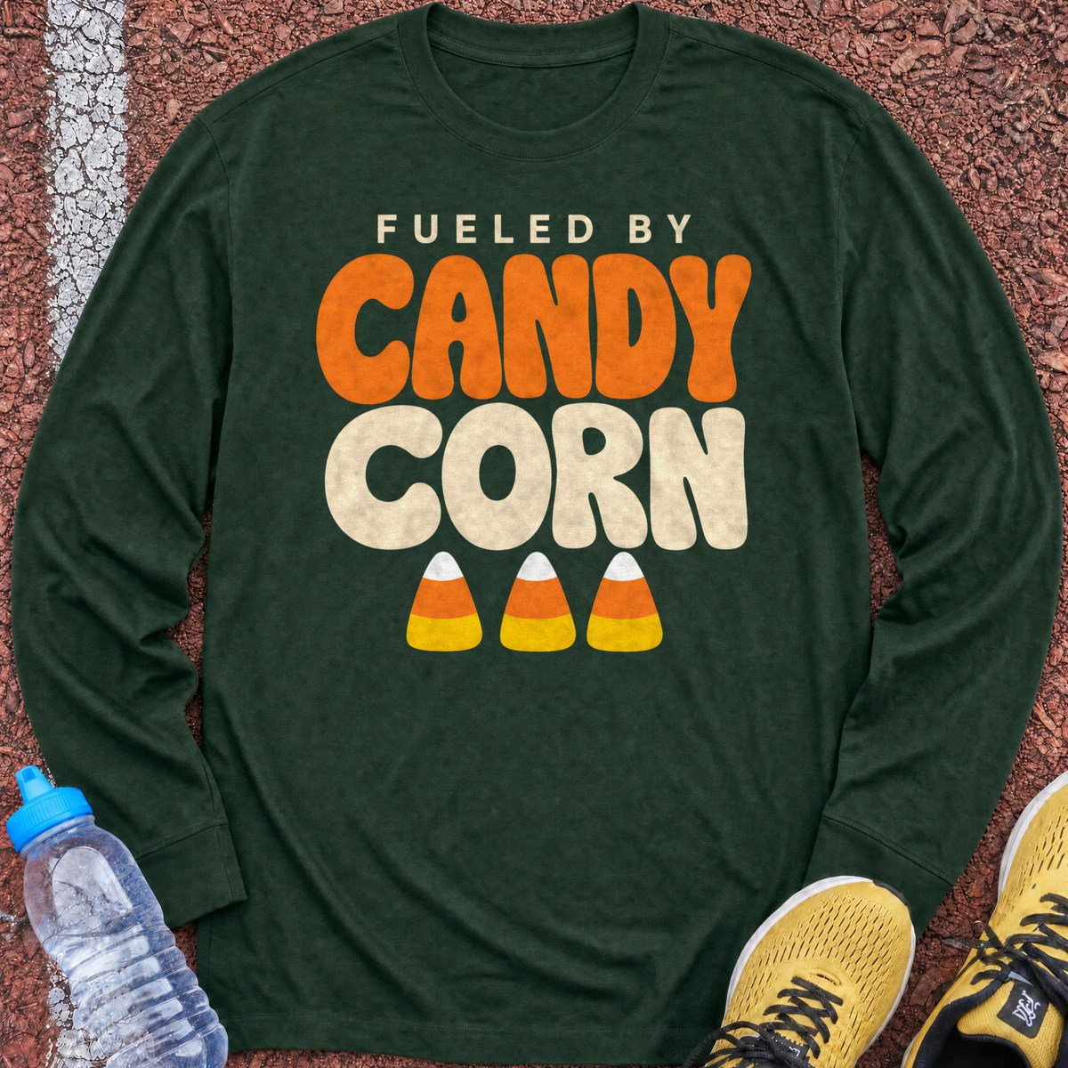 Fueled by Candy Corn Long Sleeve - Forest Green