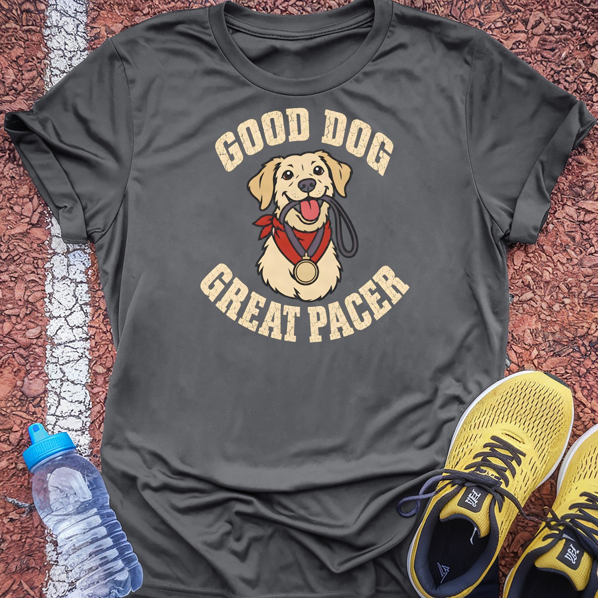 Good Dog Great Pacer Tech Tee - Grey Concrete