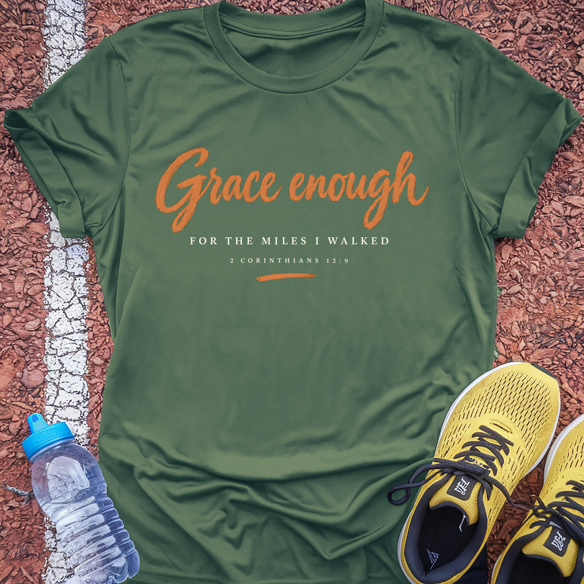 Grace Enough Tech Tee - Forest Green