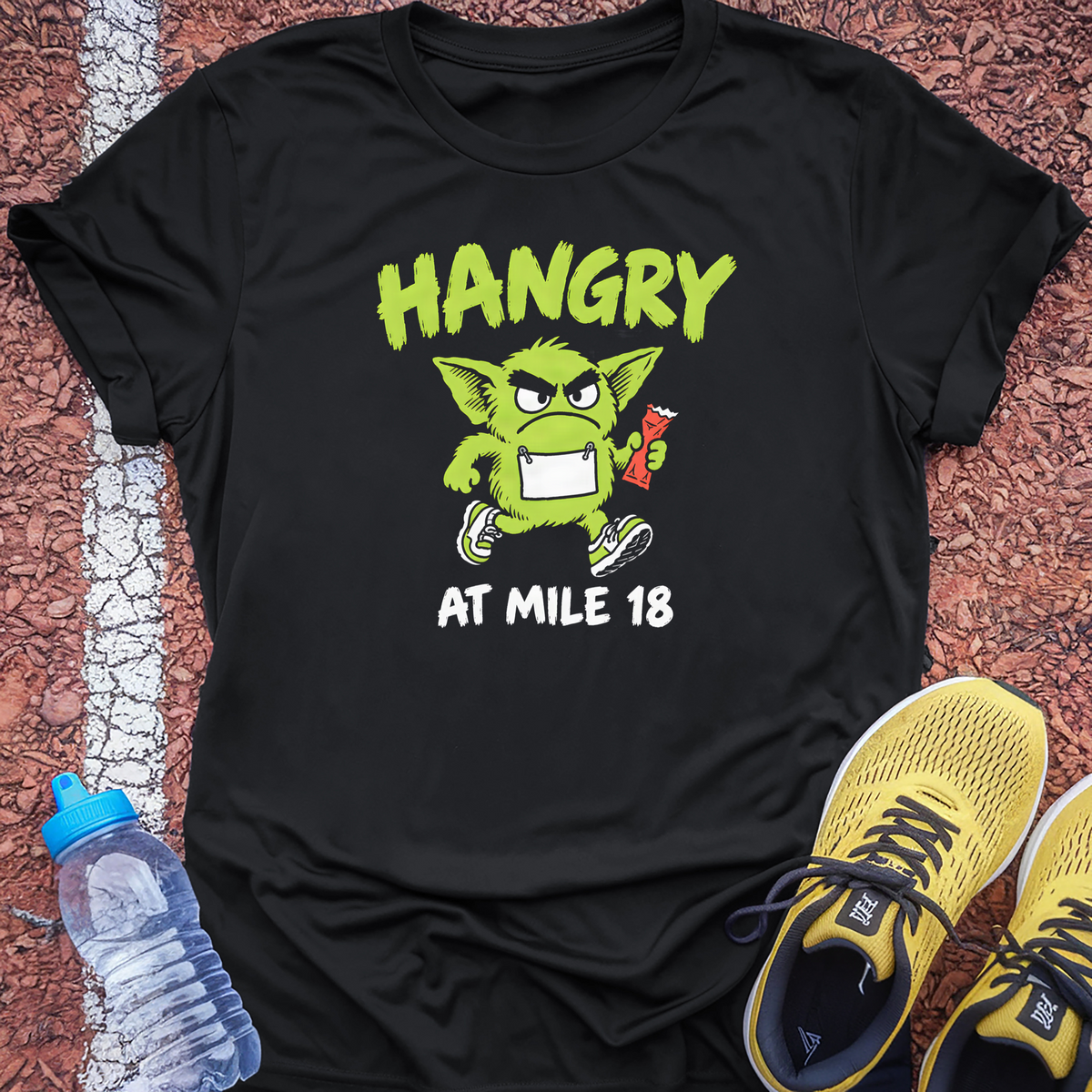 Hangry At Mile 18 Tech Tee - Black