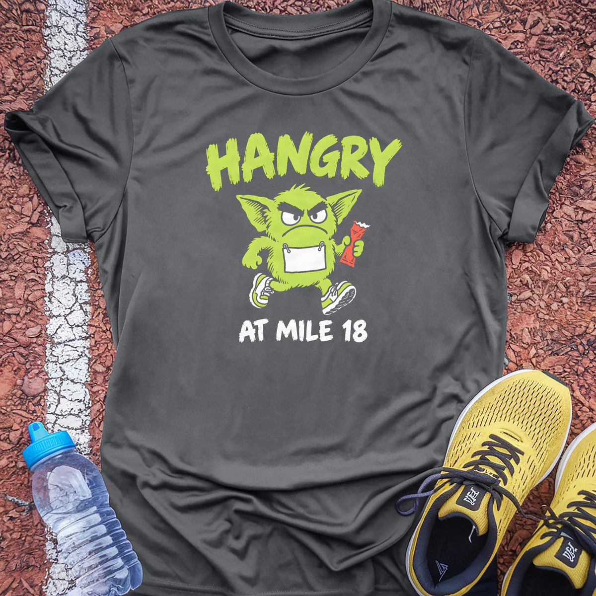 Hangry At Mile 18 T-Shirt - Dark Heather