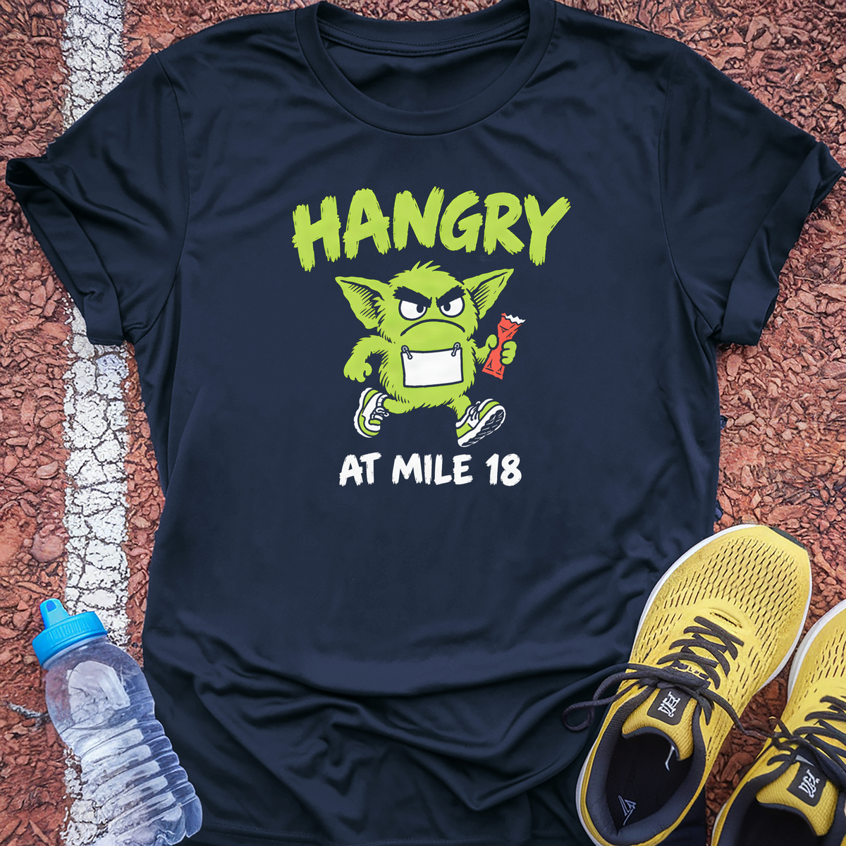 Hangry At Mile 18 Tech Tee - True Navy