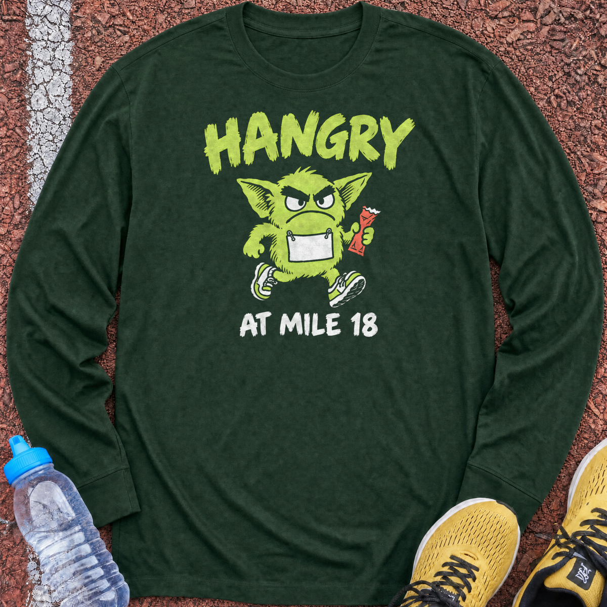Hangry At Mile 18 Long Sleeve - Forest Green