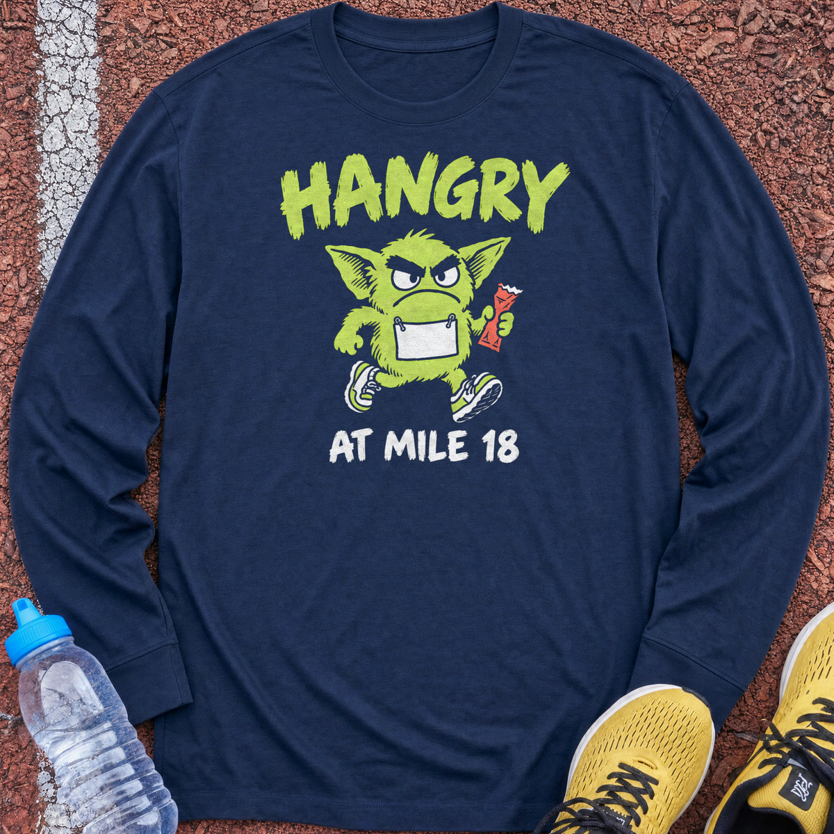 Hangry At Mile 18 Long Sleeve - Navy