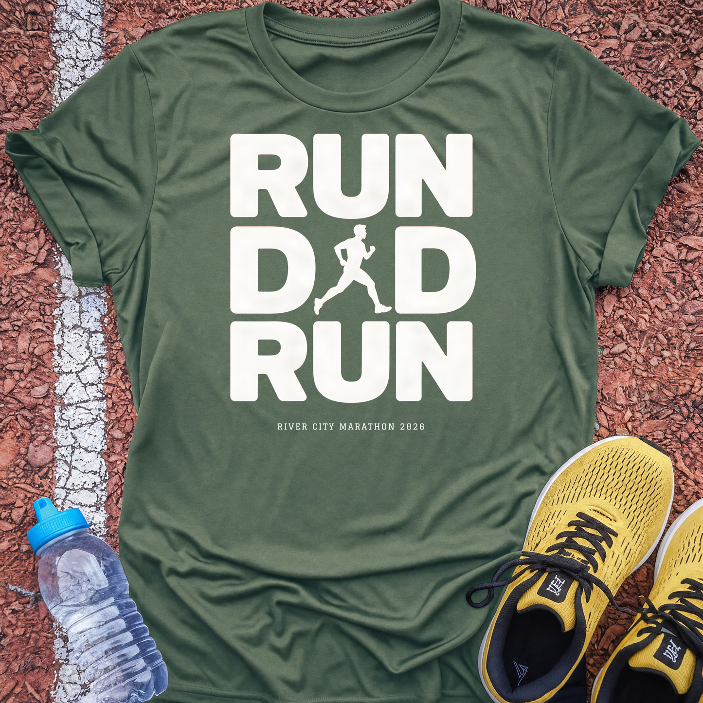 Run Dad Run - Military Green
