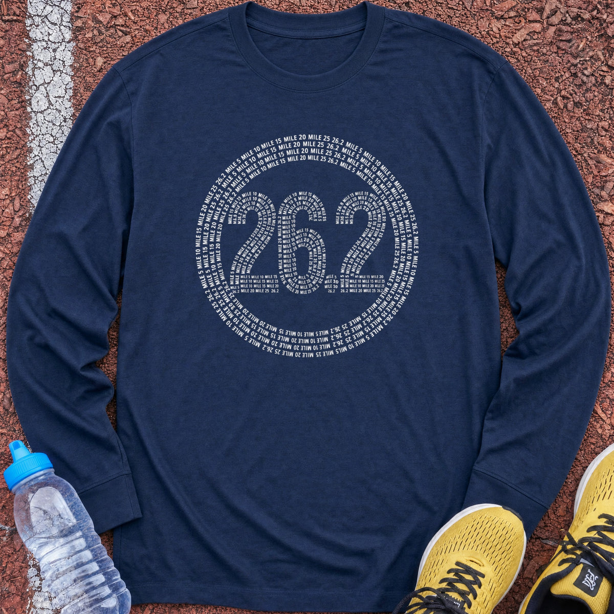 26.2 Mile Markers Long Sleeve - Navy