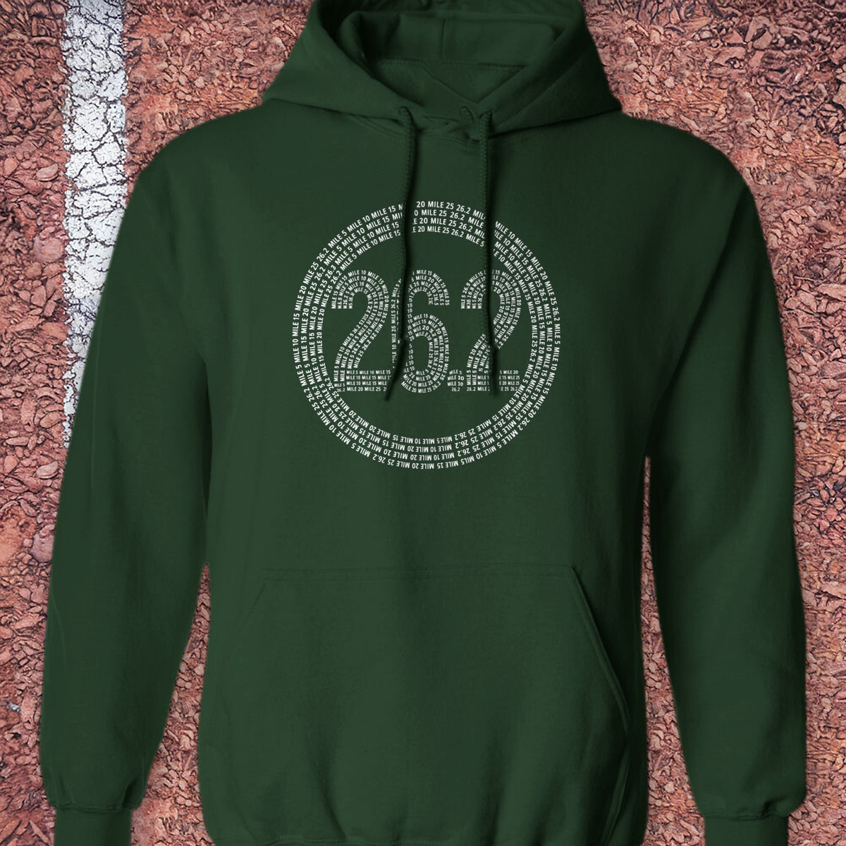 26.2 Mile Markers Hoodie - Forest Green