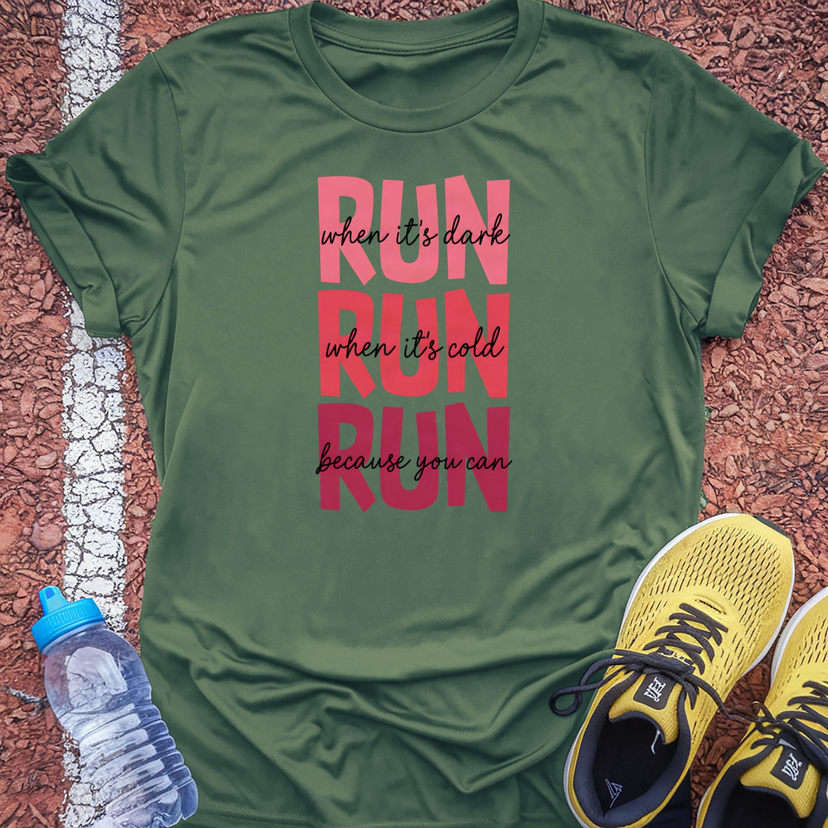 Because You Can Tech Tee - Forest Green